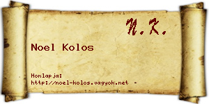 Noel Kolos névjegykártya
